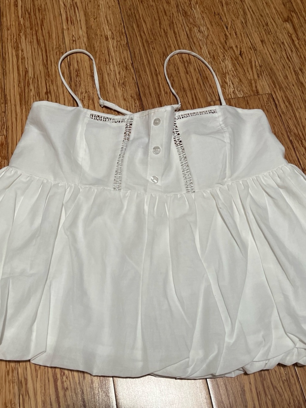 Zara White Spaghetti Strap Peasant Top